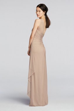 Long Mesh One Shoulder Illusion Dress F19074