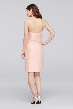 Mikado Short Bridesmaid Dress with Side Pleats F19225