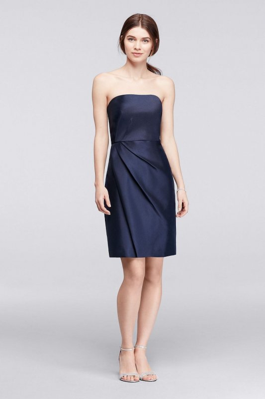 Mikado Short Bridesmaid Dress with Side Pleats F19225
