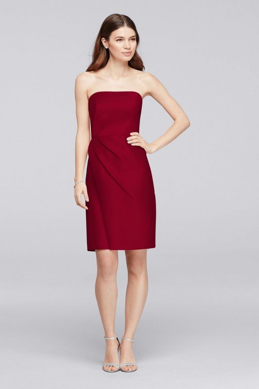 Mikado Short Bridesmaid Dress with Side Pleats F19225
