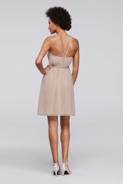 Chiffon Short Bridesmaid Dress with Pleating F19229
