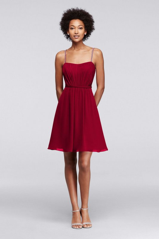 Chiffon Short Bridesmaid Dress with Pleating F19229