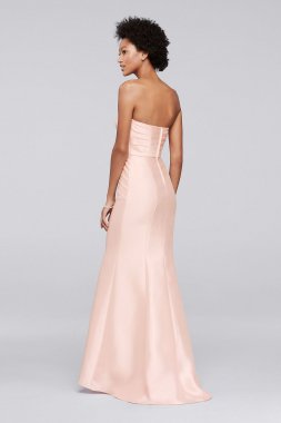 Structured Mikado Strapless Long Bridesmaid Dress F19279