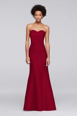 Structured Mikado Strapless Long Bridesmaid Dress F19279