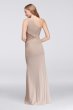 One-Shoulder Mesh Bridesmaid Dress with Lace Inset F19419
