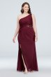 One-Shoulder Mesh Bridesmaid Dress with Lace Inset F19419