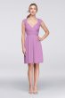 Keyhole Back Mesh Dress with Lace Sleeves F19442