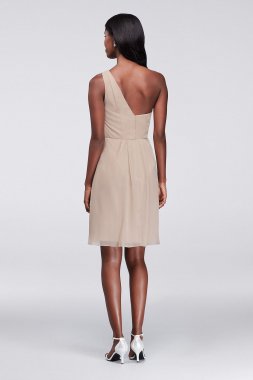 Crinkle Chiffon One-Shoulder Dress F19446