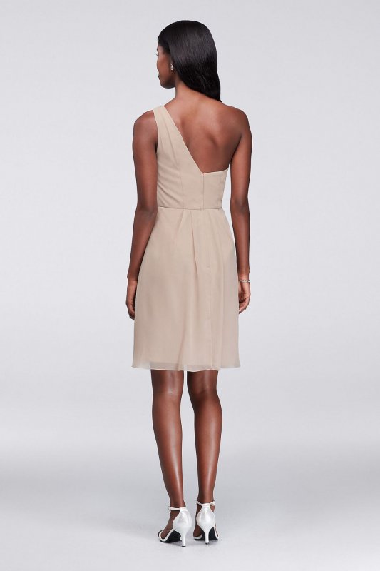 Crinkle Chiffon One-Shoulder Dress F19446