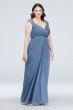 Long Mesh Dress with Lace Cap Sleeves F19505