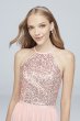 Open-Back Sequin and Mesh Bridesmaid Dress F19608S