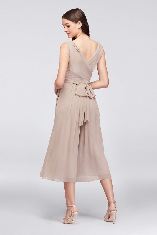 Tie-Back Crinkle Chiffon Bridesmaid Jumpsuit F19741