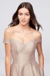 Off-the-Shoulder Tea-Length Bridesmaid Dress F19743