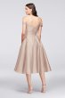 Off-the-Shoulder Tea-Length Bridesmaid Dress F19743