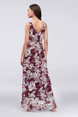 Printed Chiffon Faux-Wrap Bridesmaid Dress F19748P