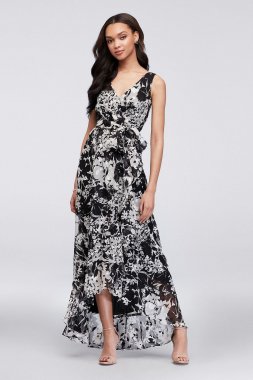 Printed Chiffon Faux-Wrap Bridesmaid Dress F19748P