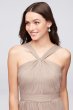 Y-Neck Mesh Short Bridesmaid Dress F19753