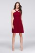 Y-Neck Mesh Short Bridesmaid Dress F19753