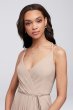 Double-Strap Long Georgette Bridesmaid Wrap Dress F19755