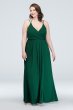 Double-Strap Long Georgette Bridesmaid Wrap Dress F19755