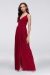 Double-Strap Long Georgette Bridesmaid Wrap Dress F19755