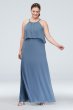Flounced Crinkle Chiffon Sheath Bridesmaid Dress F19773