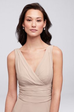 Surplice Tank Long Chiffon Bridesmaid Dress F19831