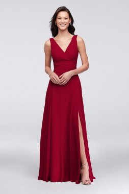 Surplice Tank Long Chiffon Bridesmaid Dress F19831
