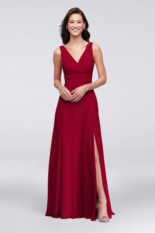 Surplice Tank Long Chiffon Bridesmaid Dress F19831