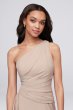 One-Shoulder Georgette Cascade Bridesmaid Dress F19832