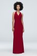 Faux-Wrap Mesh Halter Bridesmaid Dress F19836