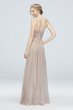 Plunging V-Neck Crinkle Chiffon Bridesmaid Dress F19837