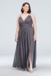 Plunging V-Neck Crinkle Chiffon Bridesmaid Dress F19837