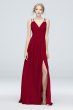 Plunging V-Neck Crinkle Chiffon Bridesmaid Dress F19837