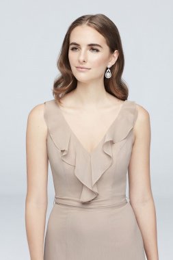 Ruffled Tank Crinkle Chiffon Bridesmaid Dress F19895