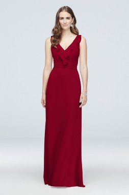 Ruffled Tank Crinkle Chiffon Bridesmaid Dress F19895