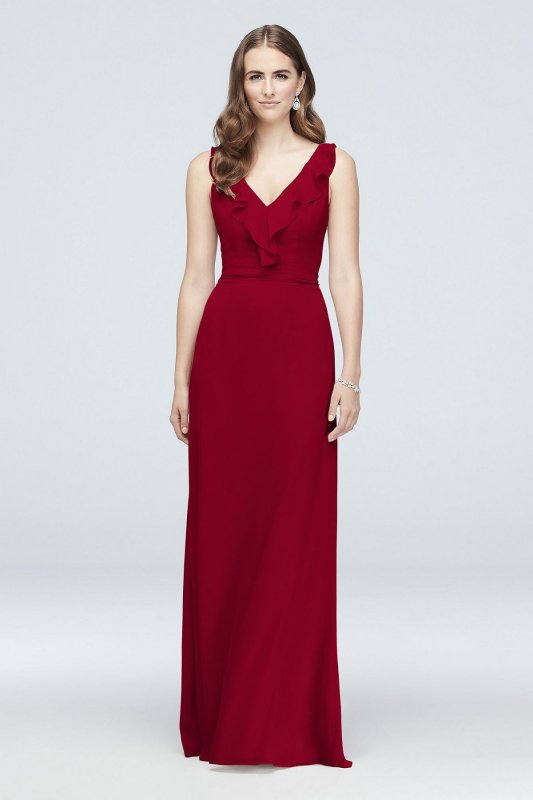 Ruffled Tank Crinkle Chiffon Bridesmaid Dress F19895