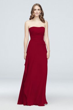Strapless Georgette Cascade Bridesmaid Dress F19904