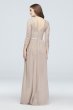 3/4-Sleeve Illusion Lace and Mesh Bridesmaid Dress F19908