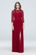 3/4-Sleeve Illusion Lace and Mesh Bridesmaid Dress F19908