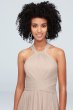 High-Neck Mesh Bridesmaid Dress with Full Skirt F19931