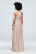 High-Neck Mesh Bridesmaid Dress with Full Skirt F19931