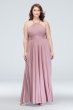 High-Neck Mesh Bridesmaid Dress with Full Skirt F19931