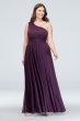 One-Shoulder Mesh Bridesmaid Dress with Full Skirt F19932