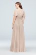 Flutter Sleeve Crisscross Mesh Bridesmaid Dress F19933