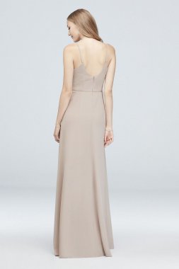 Chiffon V-Neck Spaghetti Strap Bridesmaid Dress F19935