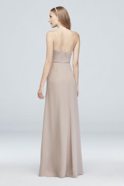 Chiffon High-Neck Bridesmaid Dress F19936