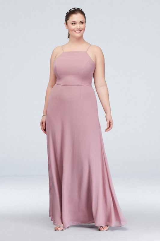 Chiffon High-Neck Bridesmaid Dress F19936