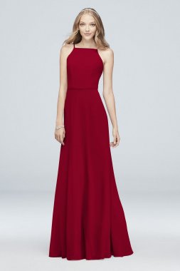 Chiffon High-Neck Bridesmaid Dress F19936