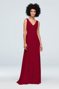Chiffon V-Neck Tank Bridesmaid Dress F19938